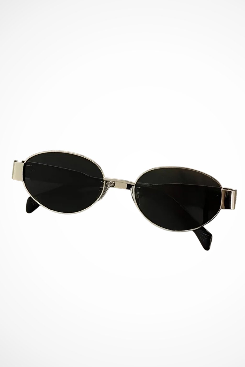 Women's Oval Frame Metal Slim Sunglasses Angle