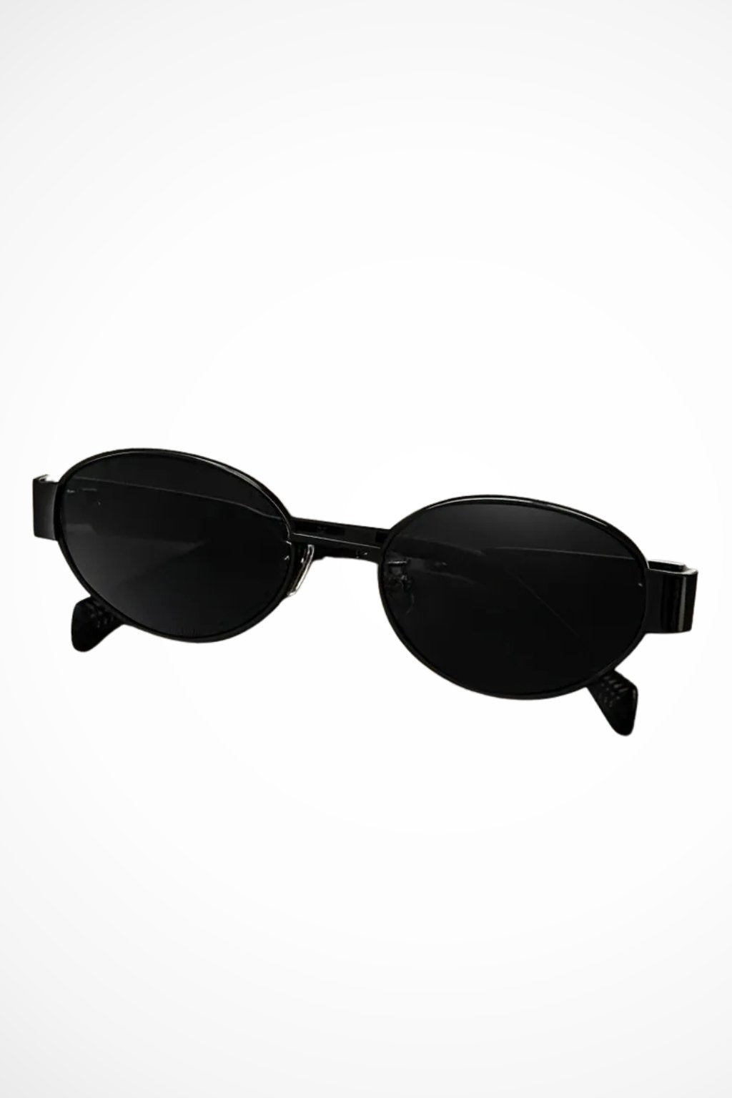 Women's Oval Frame Metal Slim Sunglasses Back
