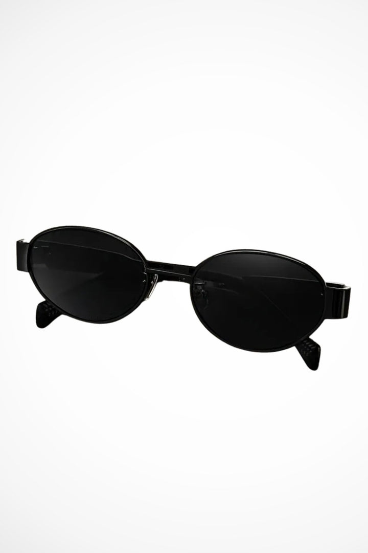 Women's Oval Frame Metal Slim Sunglasses Back