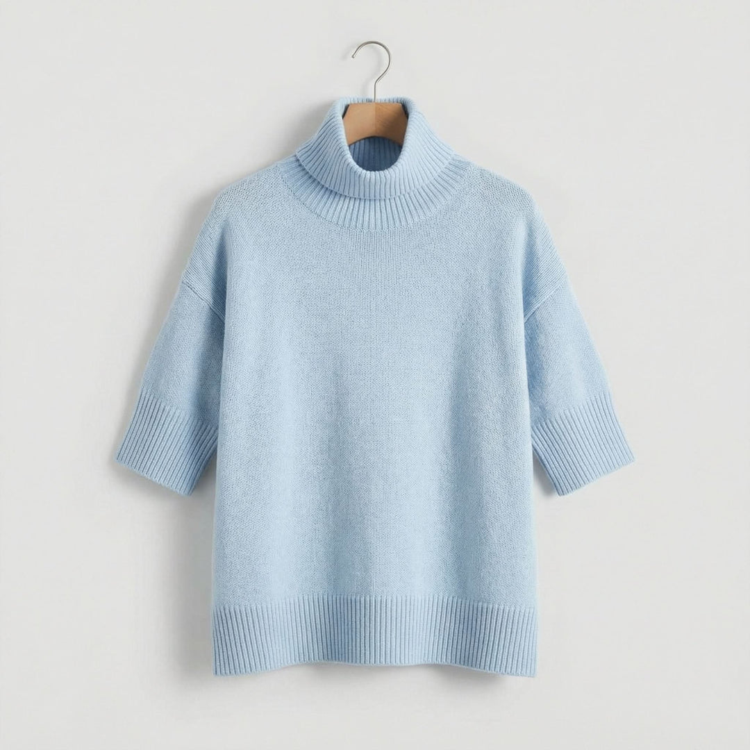 Women's Oversized Roll Neck Sweater | Relaxed Drape Soft Knit Front