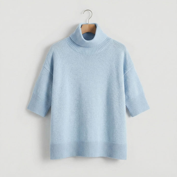 Women's Oversized Roll Neck Sweater | Relaxed Drape Soft Knit Front