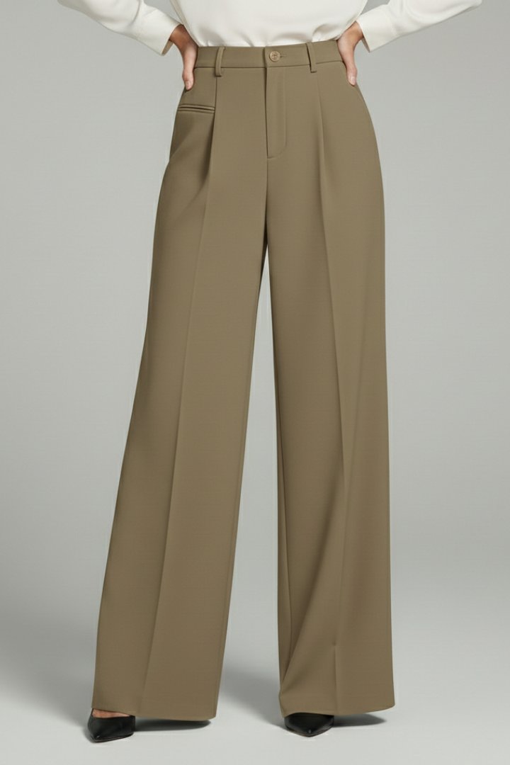 Women's Palazzo Trousers | Front Pleats with Back Pockets Alternate