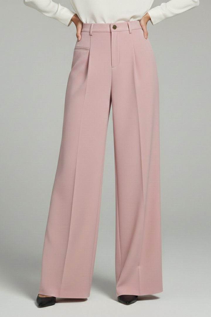 Women's Palazzo Trousers | Front Pleats with Back Pockets Angle