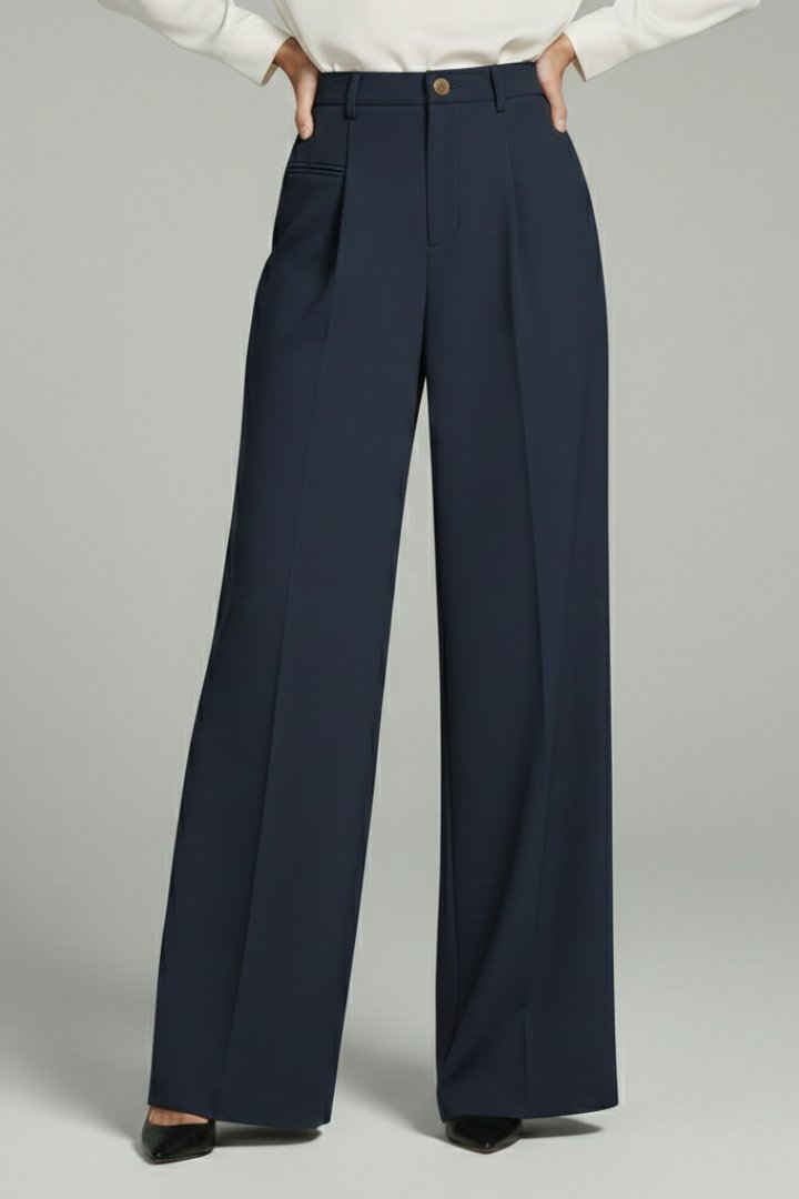 Women's Palazzo Trousers | Front Pleats with Back Pockets Back
