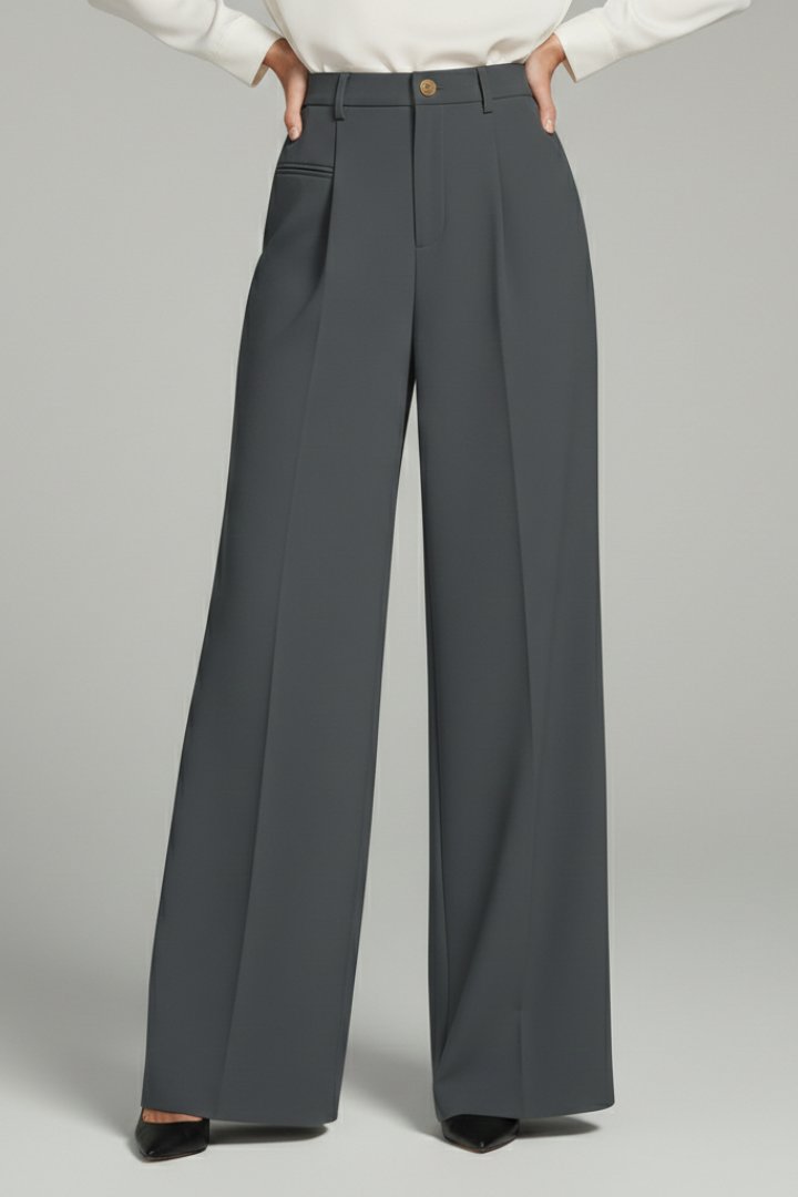 Women's Palazzo Trousers | Front Pleats with Back Pockets Front