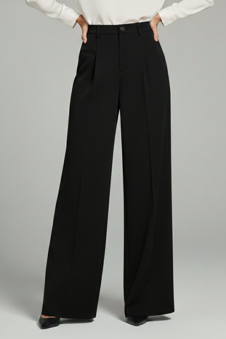 Women's Palazzo Trousers | Front Pleats with Back Pockets Full