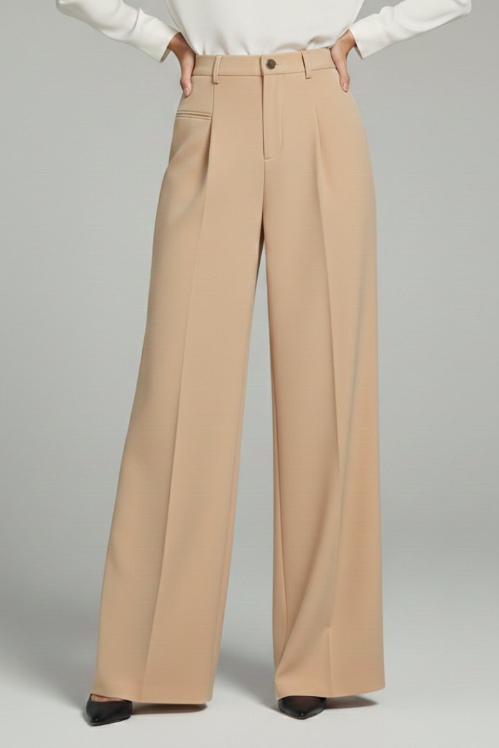 Women's Palazzo Trousers | Front Pleats with Back Pockets Lifestyle