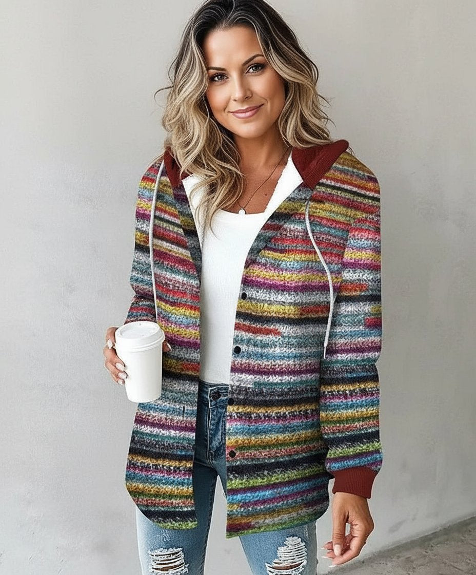 Women's Plaid Hooded Coat | Shacket Style Relaxed Fit Detail