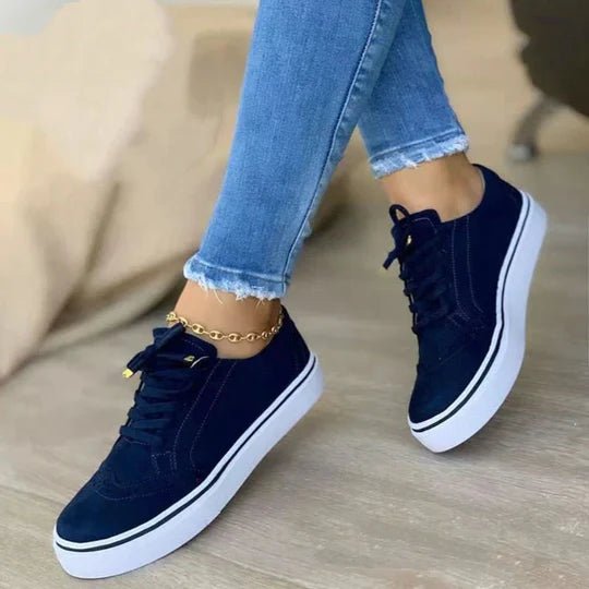 Women's Platform Lace-Up Sneakers | Brogue Sole Detail Detail