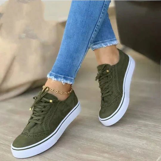 Women's Platform Lace-Up Sneakers | Brogue Sole Detail Hero