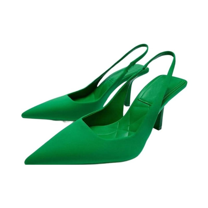 Women's Pointed Toe Kitten Heel Slingbacks | Low Heel Work to Evening Close Up