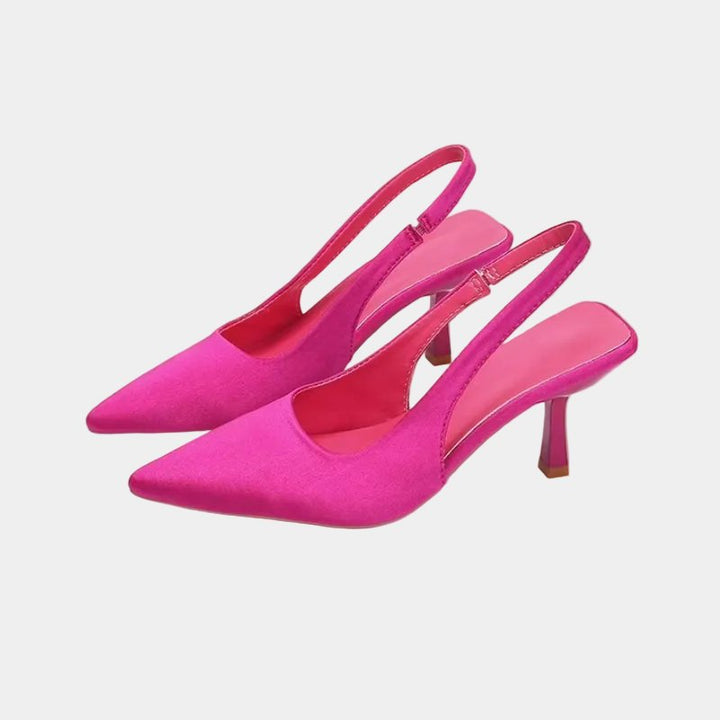 Women's Pointed Toe Kitten Heel Slingbacks | Low Heel Work to Evening Lifestyle