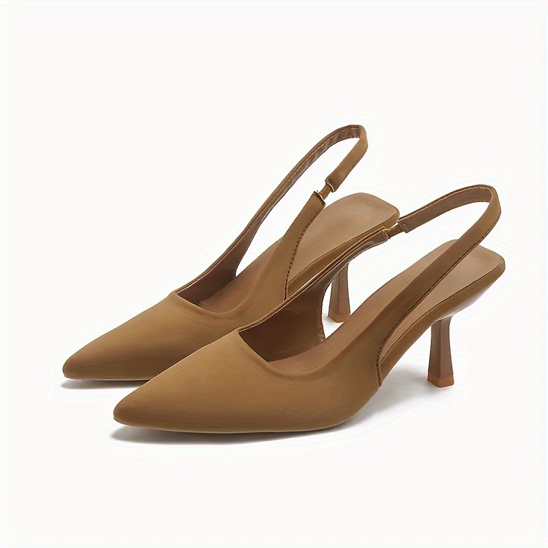 Women's Pointed Toe Kitten Heel Slingbacks | Low Heel Work to Evening Side