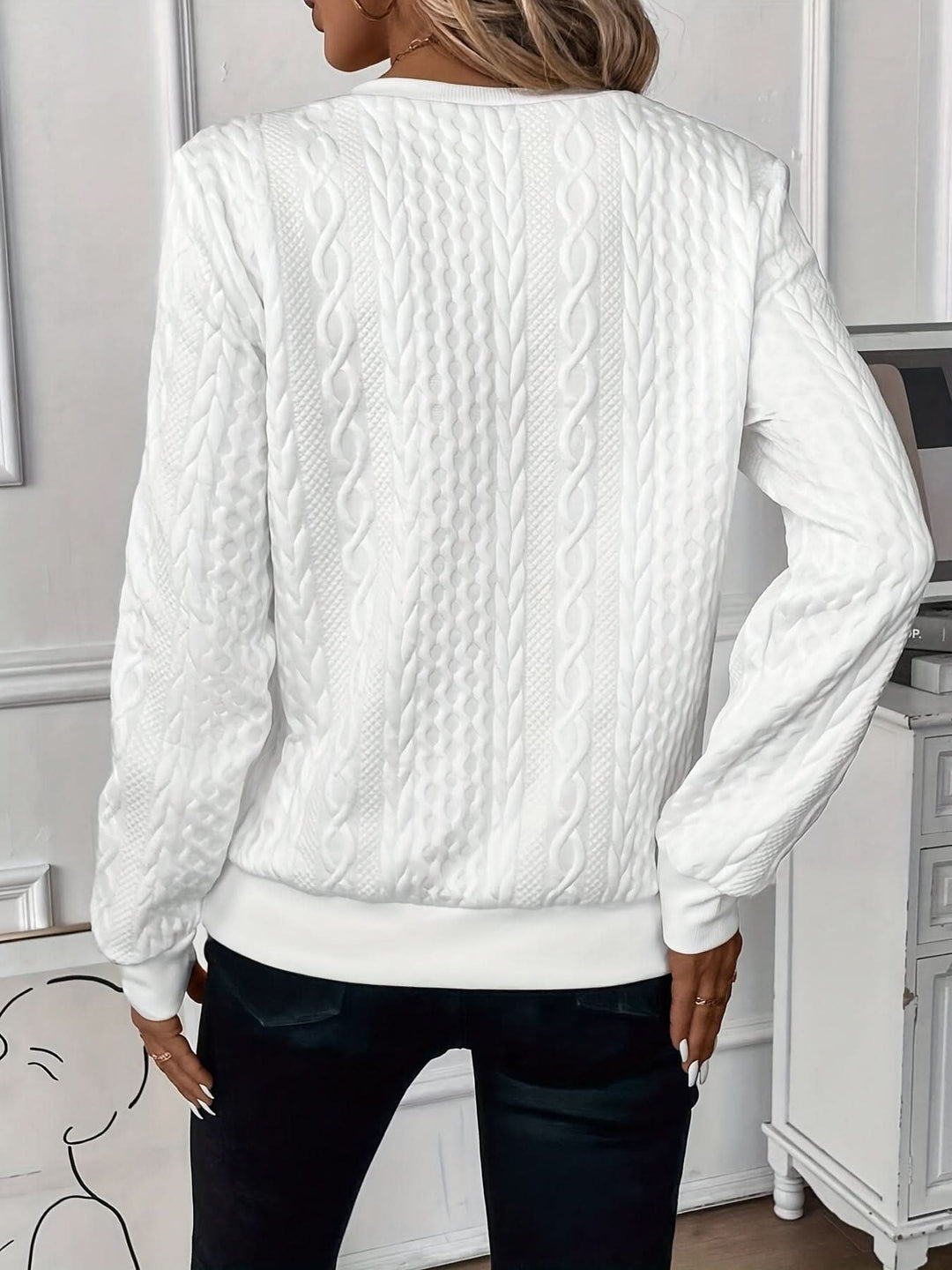 Women's Quarter Zip Knit Sweater | Soft Relaxed Fit Front