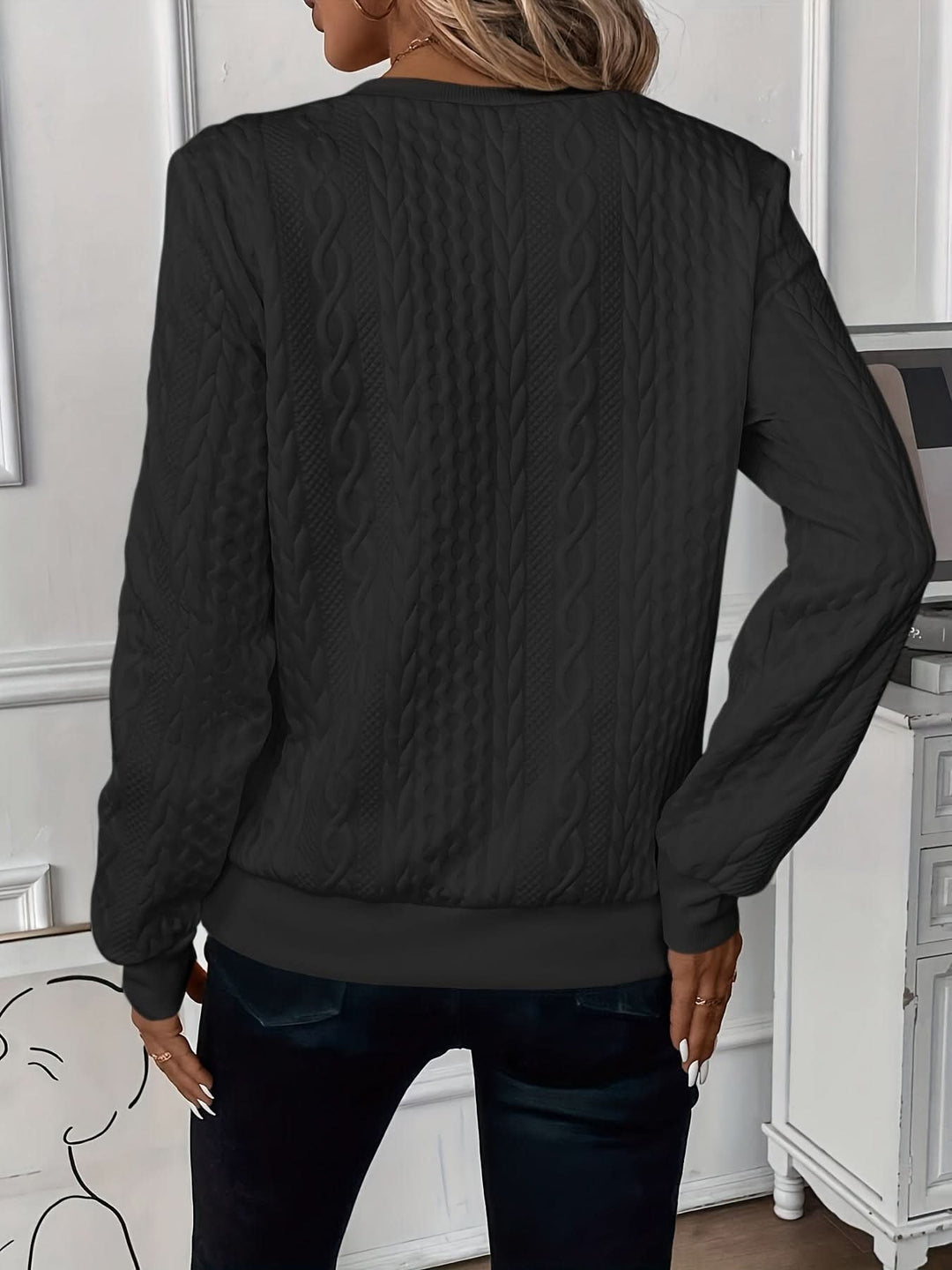 Women's Quarter Zip Knit Sweater | Soft Relaxed Fit View 12