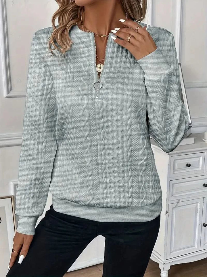 Women's Quarter Zip Knit Sweater | Soft Relaxed Fit View 17
