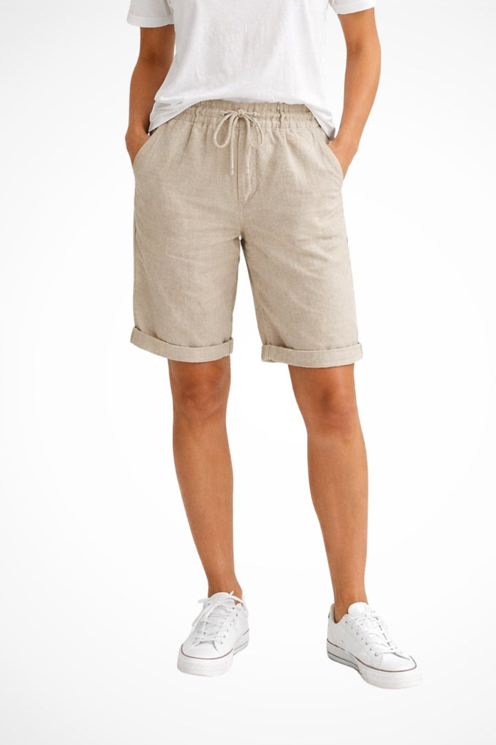 Women's Relaxed Fit Linen Capri Trousers | Rolled Hem Everyday Hero