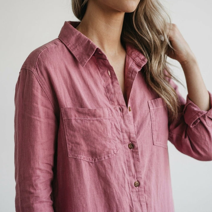 Women's Relaxed Linen Jumpsuit | Button Front Airy Fit Lifestyle