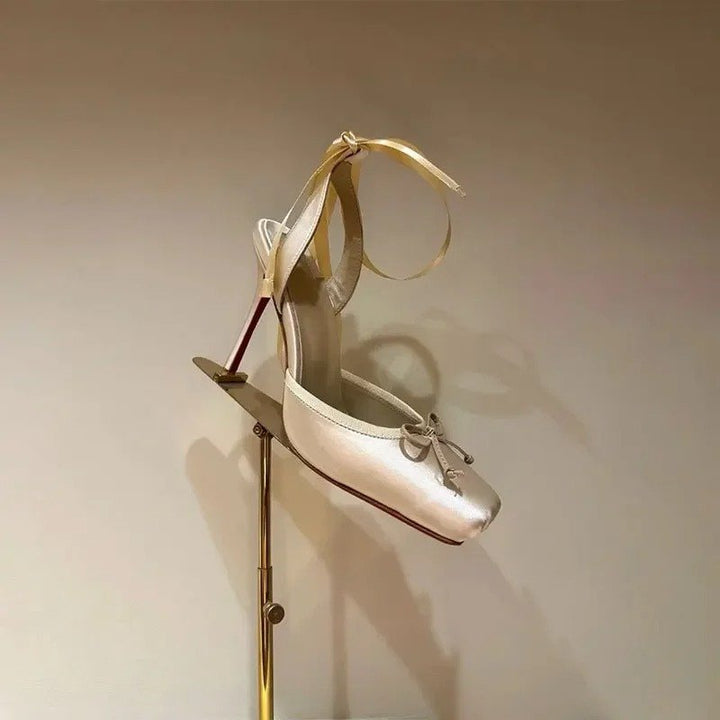 Women's Satin Platform Heels | Ankle Strap Bow Detail Lifestyle