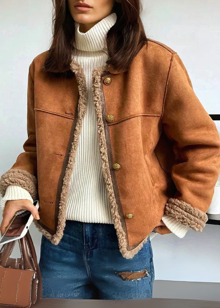 Women's Shearling Lined Jacket | Cosy Warm Winter Fit Front