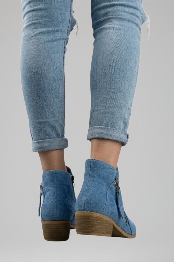 Women's Side Zipper Ankle Boots | Block Heel Fall Style Back