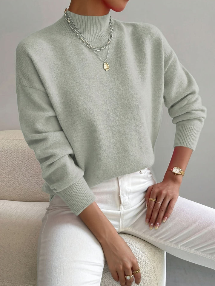 Women's Slim Fit Roll Neck Jumper | Soft Knit Warm Drape Hero