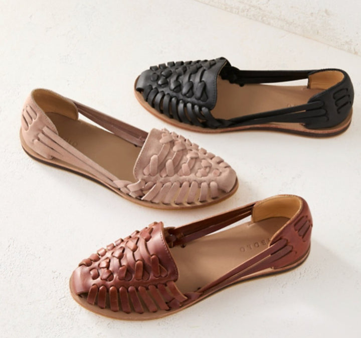 Women's Slip On Flat Woven Sandals Side