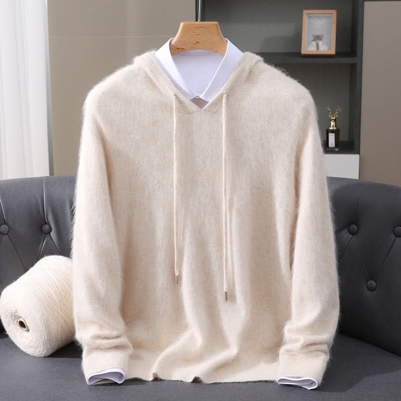 Women's Soft Knit Hoodie | V-Neck Drawstring Relaxed Fit Front