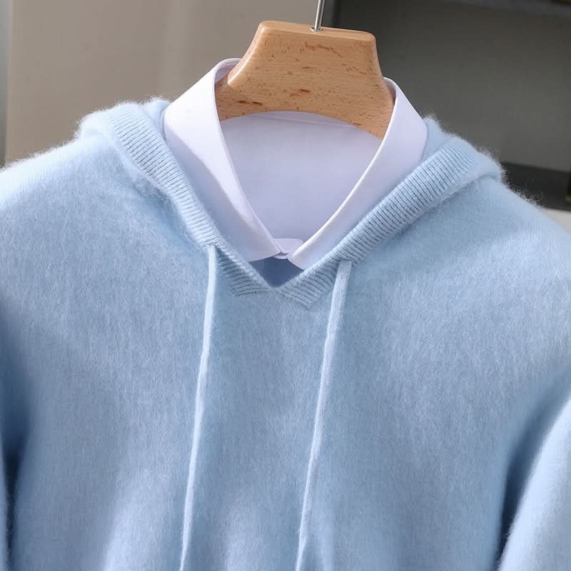 Women's Soft Knit Hoodie | V-Neck Drawstring Relaxed Fit Lifestyle