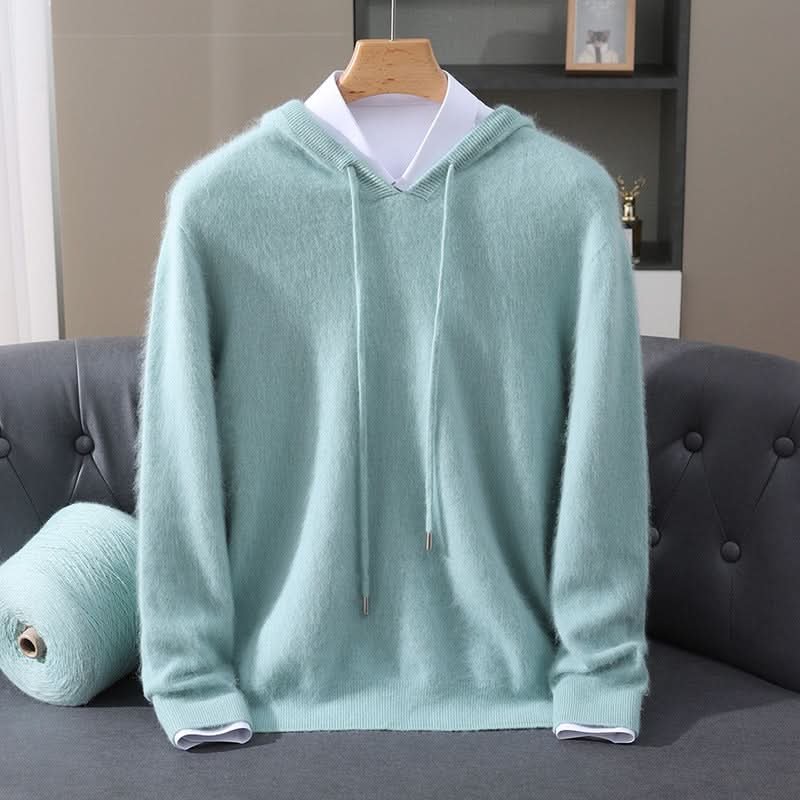 Women's Soft Knit Hoodie | V-Neck Drawstring Relaxed Fit Side