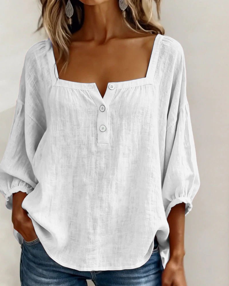 Women's Stylish Puff Sleeve Blouse | Relaxed Everyday Fit Close Up