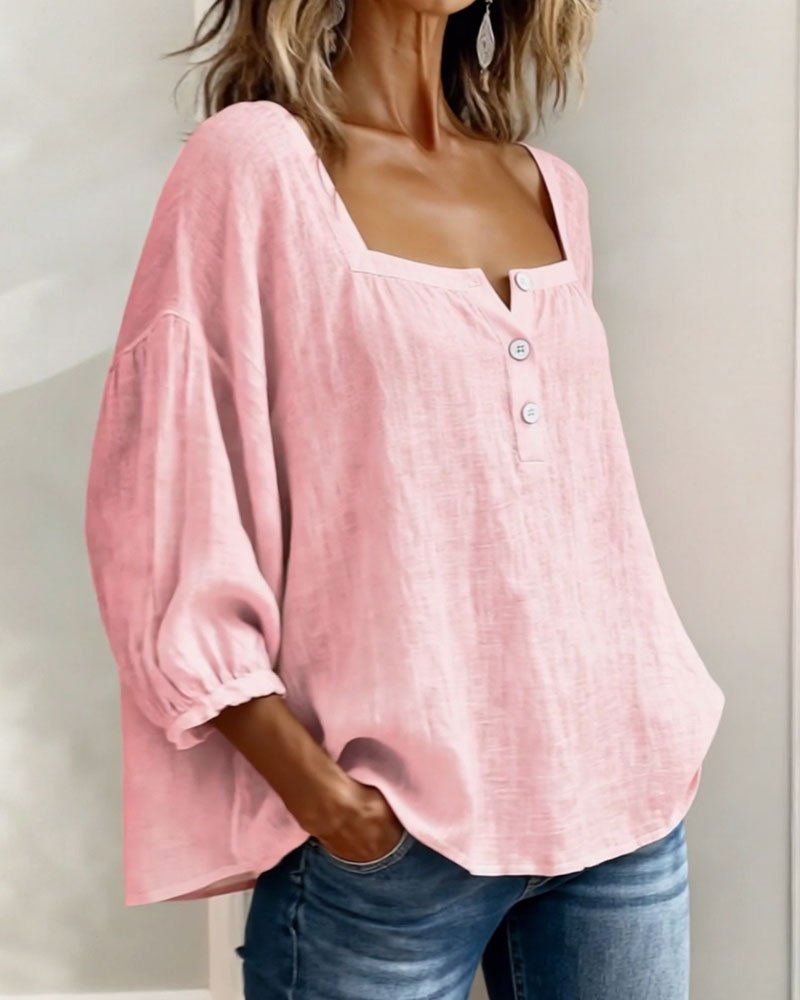 Women's Stylish Puff Sleeve Blouse | Relaxed Everyday Fit Front