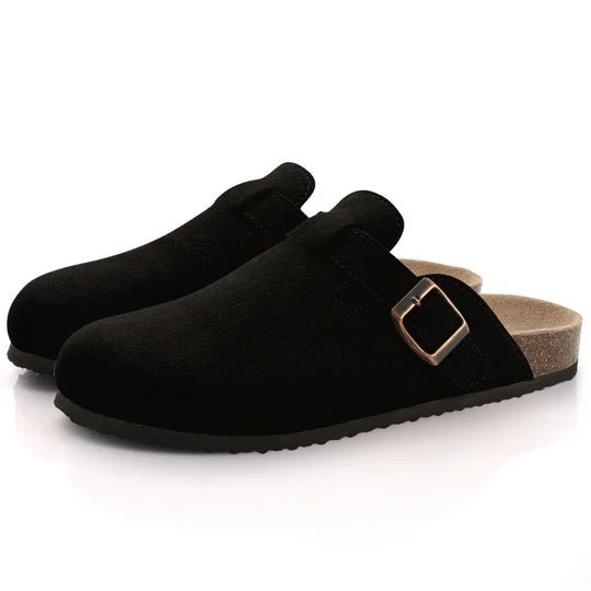 Women's Suede Cork Slippers | Closed Toe Orthopedic Mule Back