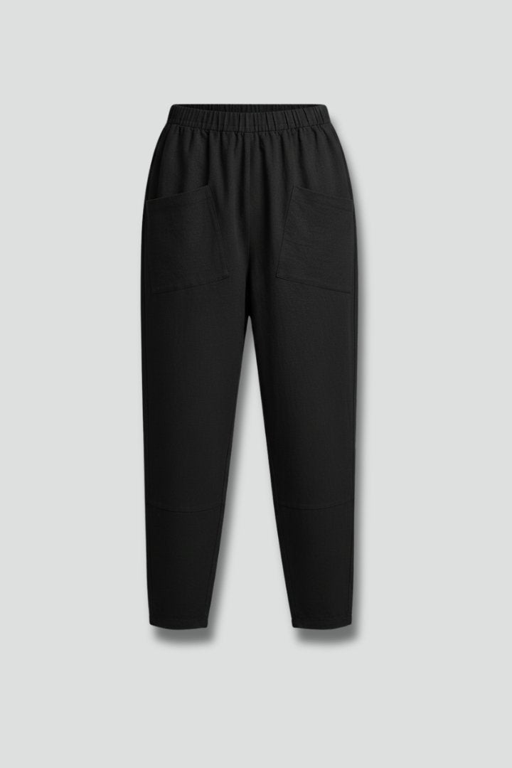 Women's Tapered Trousers | Elastic Waist with Side Pockets Hero