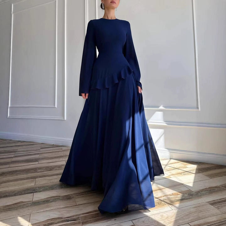 Women's Tiered Wedding Guest Maxi Dress | Bell Sleeve Ruffle Peplum Lifestyle