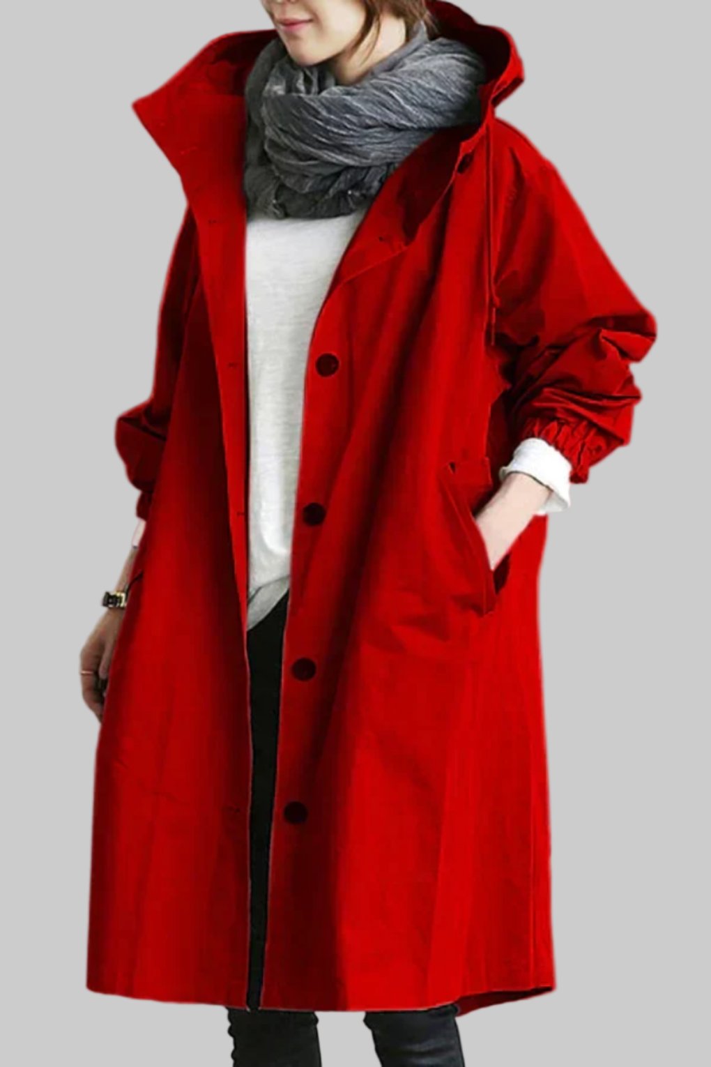Women's Trendy Oversized Jacket | Hooded Relaxed Fit Angle