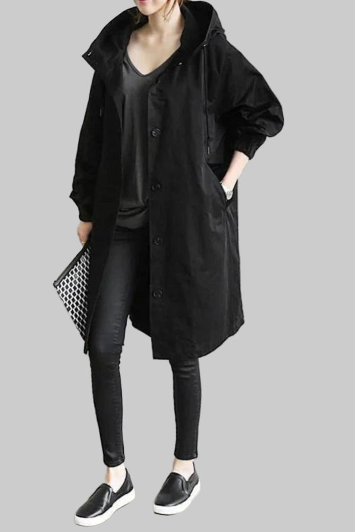 Women's Trendy Oversized Jacket | Hooded Relaxed Fit Back