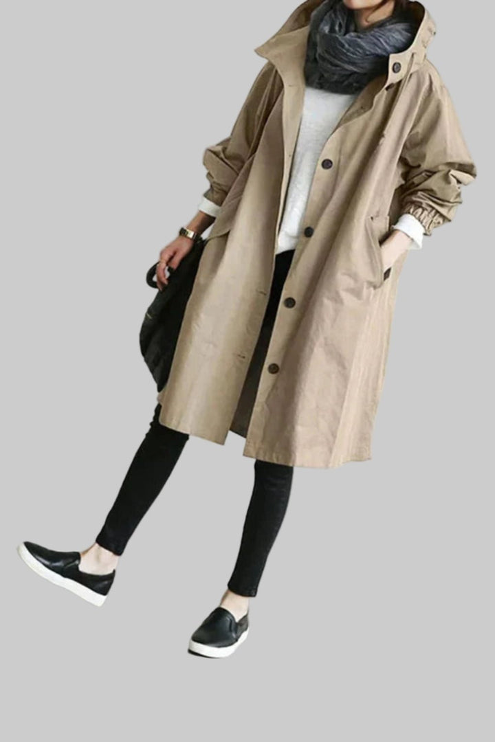 Women's Trendy Oversized Jacket | Hooded Relaxed Fit Detail
