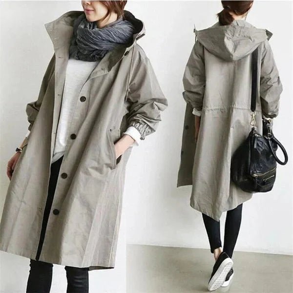 Women's Trendy Oversized Jacket | Hooded Relaxed Fit Front