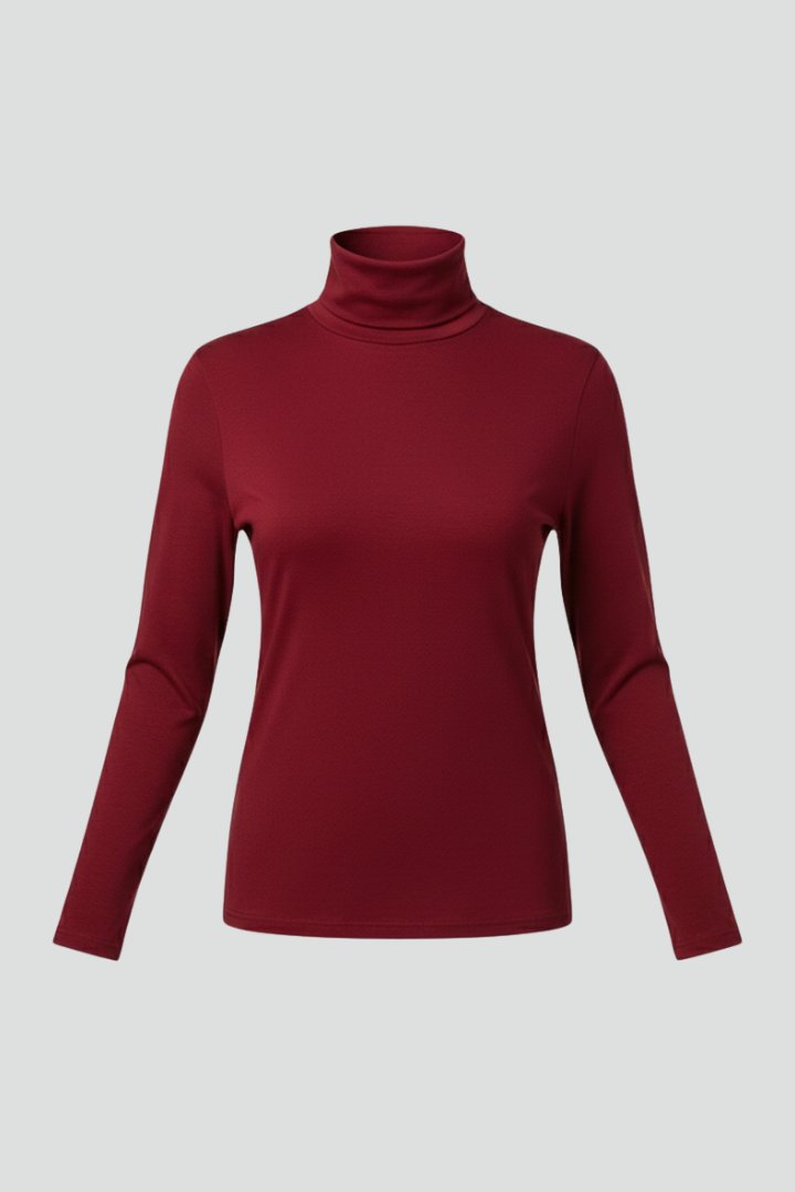 Women's Turtleneck Long Sleeve Jumper | Fitted Plain Knit Hero