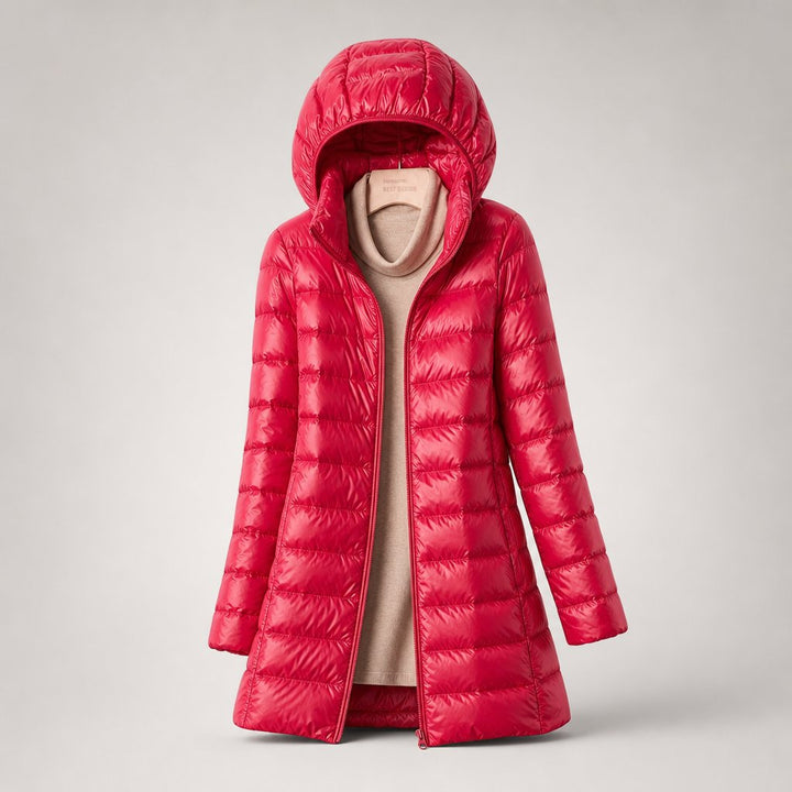 Women's Ultralight Down Jacket | Hooded Long Line Fit Alternate