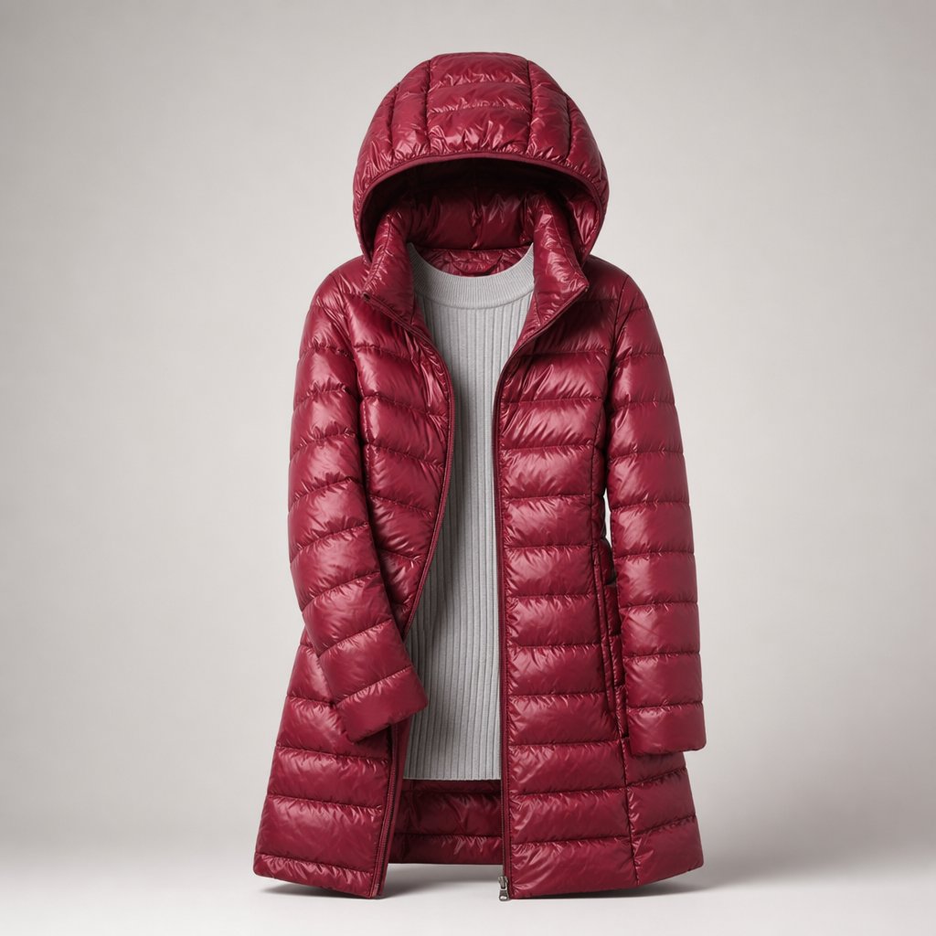 Women's Ultralight Down Jacket | Hooded Long Line Fit Full