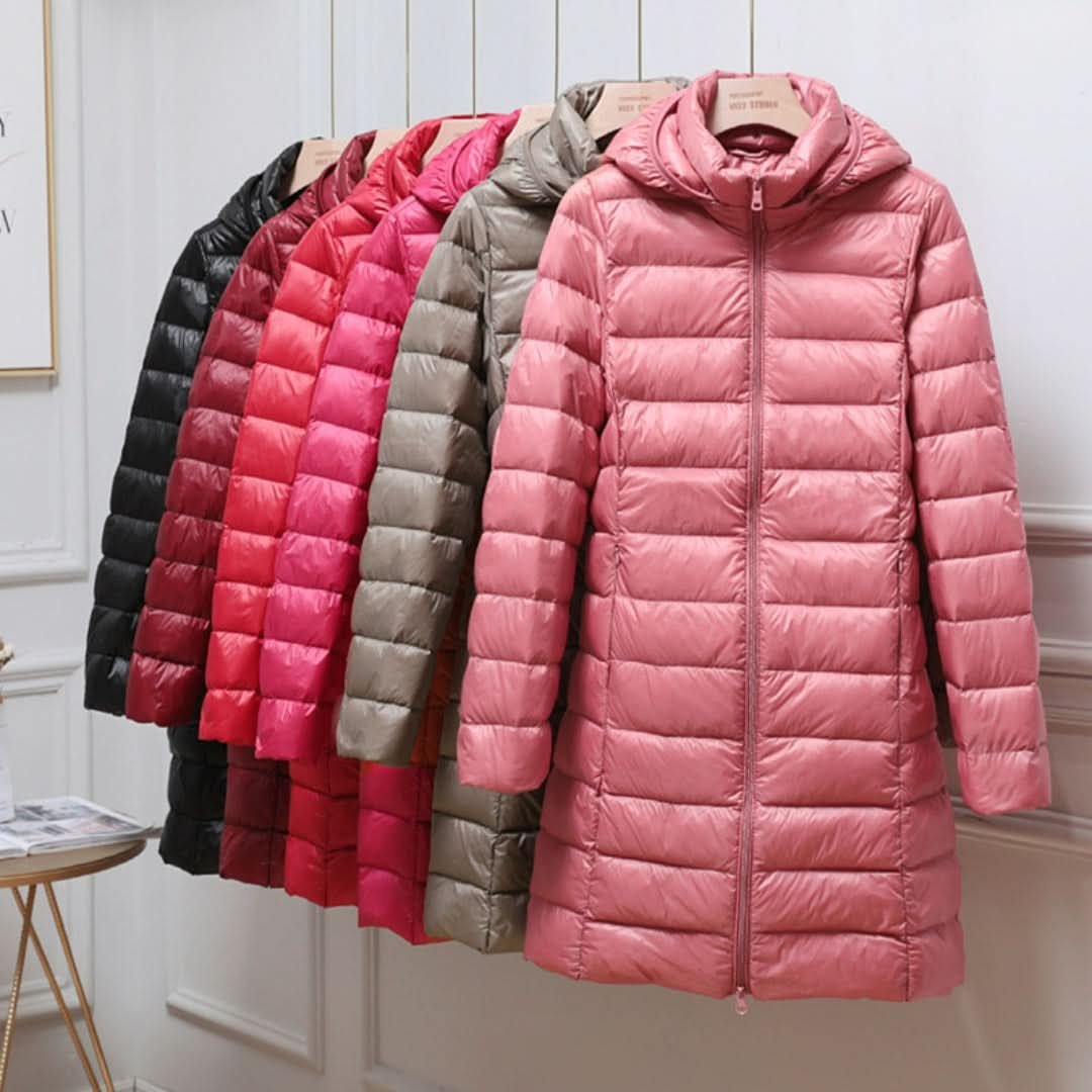 Women's Ultralight Down Jacket | Hooded Long Line Fit Hero