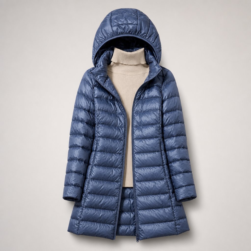 Women's Ultralight Down Jacket | Hooded Long Line Fit Lifestyle