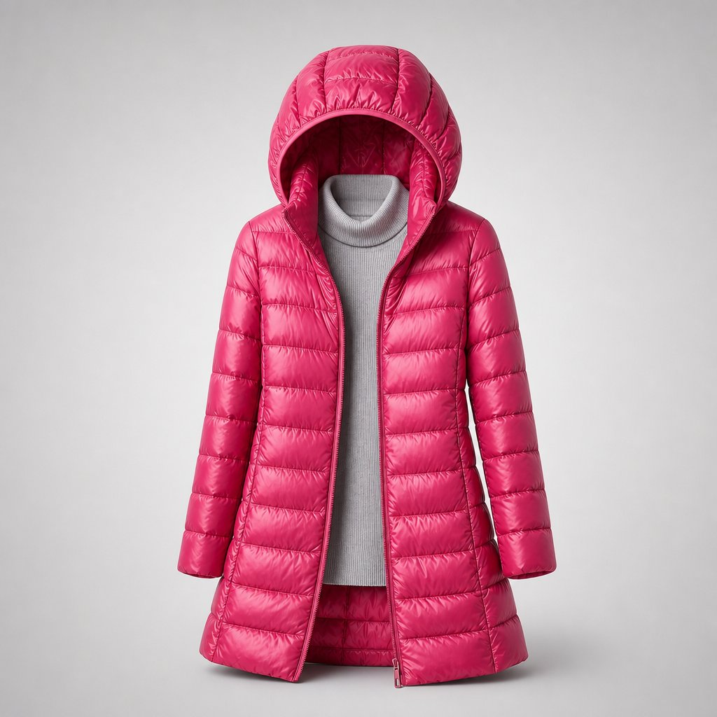 Women's Ultralight Down Jacket | Hooded Long Line Fit View 11