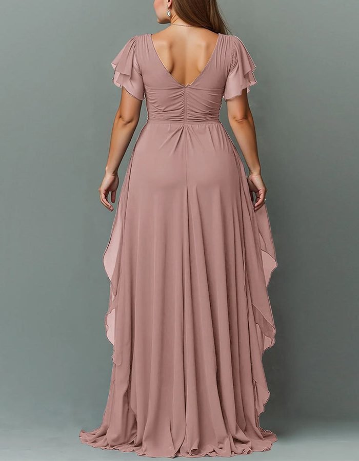 Women's V-Neck Tiered Maxi Dress | Wedding Guest Cascading Ruffle Skirt Alternate