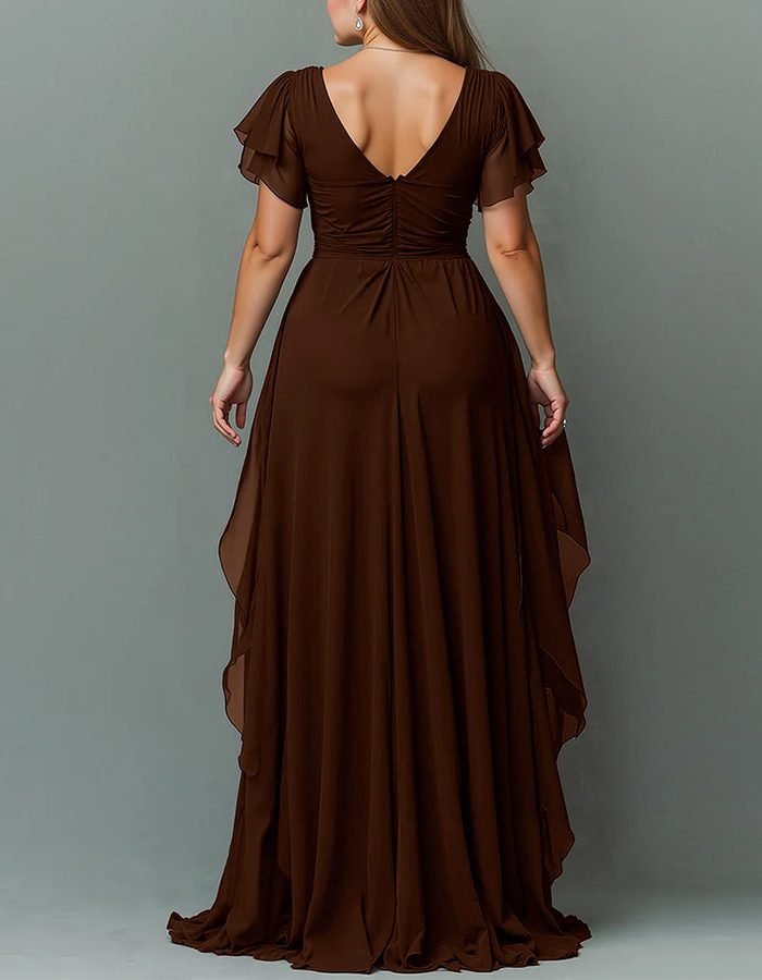 Women's V-Neck Tiered Maxi Dress | Wedding Guest Cascading Ruffle Skirt View 12