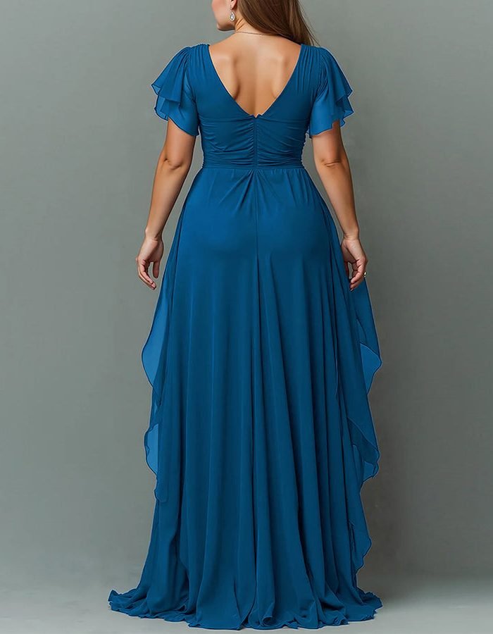 Women's V-Neck Tiered Maxi Dress | Wedding Guest Cascading Ruffle Skirt View 20