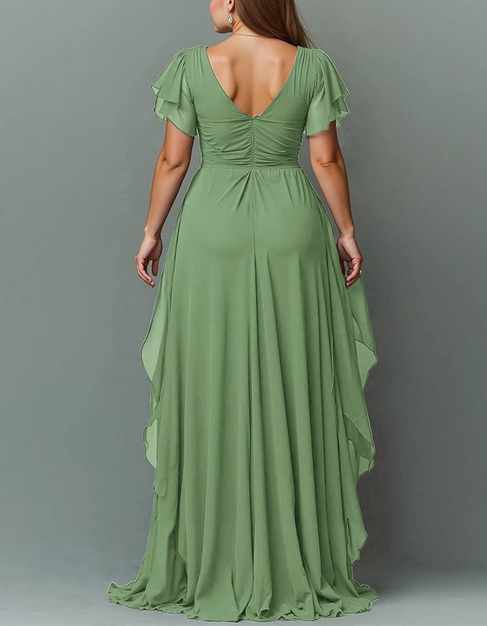 Women's V-Neck Tiered Maxi Dress | Wedding Guest Cascading Ruffle Skirt View 22