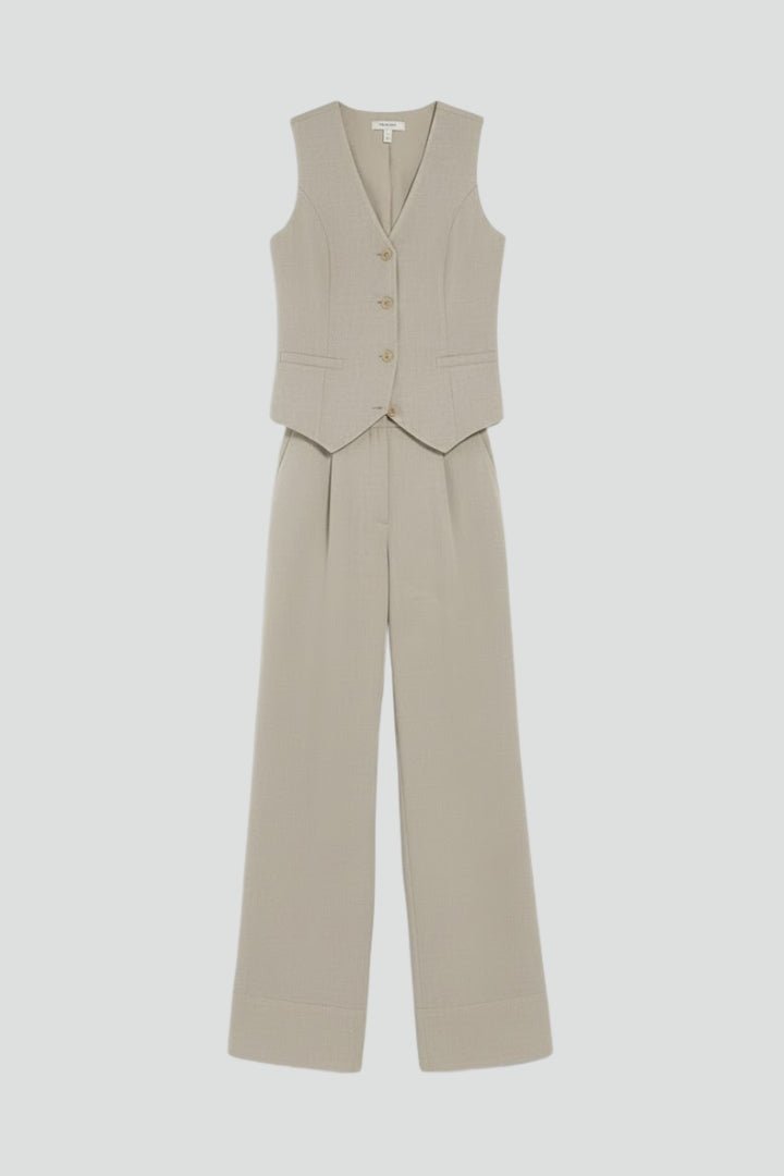 Women's V-Neck Waistcoat Set | Two Piece Trouser Outfit Hero